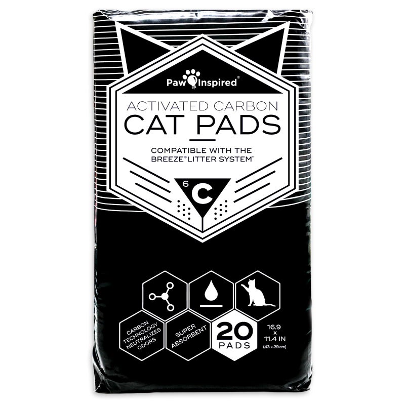 Peritas Paw Inspired Cat Pads, Generic Refills for Tidy Cats Breeze Litter Box System, Disposable Kitty Litter Liners for Easy Cleaning, Super Absorbent Pee Pads, 16.9 x 11.4 Inch (Carbon, 20 Count) - Image 2